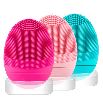 Portable Mini Facial Cleansing Brush Electric Deep Face Clean Brush IPX6 Waterproof Silicone Face Cleansing Brush